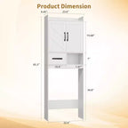 Meuble de rangement pour toilettes, Organiseur de salle de bain, Étagère de rangement au-dessus des toilettes avec étagère ouverte, Étagère autoportante pour toilettes, salle de bain, buanderie