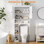 Meuble de rangement pour toilettes, Organiseur de salle de bain, Étagère de rangement au-dessus des toilettes avec étagère ouverte, Étagère autoportante pour toilettes, salle de bain, buanderie
