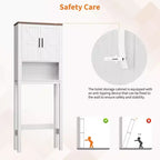 Meuble de rangement pour toilettes, Organiseur de salle de bain, Étagère de rangement au-dessus des toilettes avec étagère ouverte, Étagère autoportante pour toilettes, salle de bain, buanderie