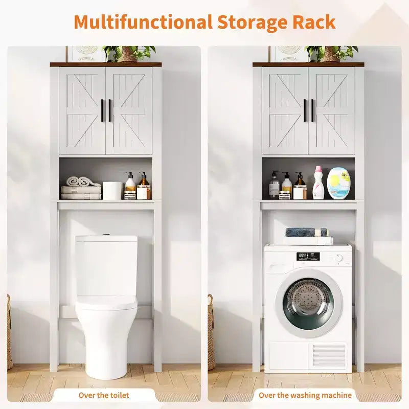 Meuble de rangement pour toilettes, Organiseur de salle de bain, Étagère de rangement au-dessus des toilettes avec étagère ouverte, Étagère autoportante pour toilettes, salle de bain, buanderie