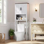 Over the Toilet Cabinet, Bathroom Storage Organizer, Toilet Rack with Open Storage Shelf, FreeStanding Toilet Shelf for Bathroom, Restroom, Laundry