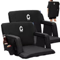 Stadium Seats with Back Support and Padded Cushion - Extra Wide 24.5 Bleacher Chair - Reclining Stadium Football Seats - 6 Adjustable Angle