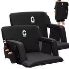 Stadium Seats with Back Support and Padded Cushion - Extra Wide 24.5 Bleacher Chair - Reclining Stadium Football Seats - 6 Adjustable Angle