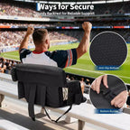 Sièges de stade avec dossier et coussin rembourré – Chaise de gradins extra-large de 62,2 cm – Sièges de football inclinables – 6 angles réglables