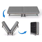 Lit pliable portable Zeus & Ruta avec matelas en mousse à mémoire de forme, cadre en métal et roues verrouillables