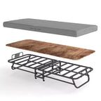 Lit pliable portable Zeus & Ruta avec matelas en mousse à mémoire de forme, cadre en métal et roues verrouillables