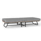 Lit pliable portable Zeus & Ruta avec matelas en mousse à mémoire de forme, cadre en métal et roues verrouillables