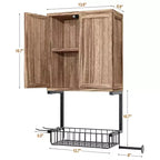 Armoire murale Dcolora de style campagnard avec 2 portes, étagères réglables et porte-papier toilette