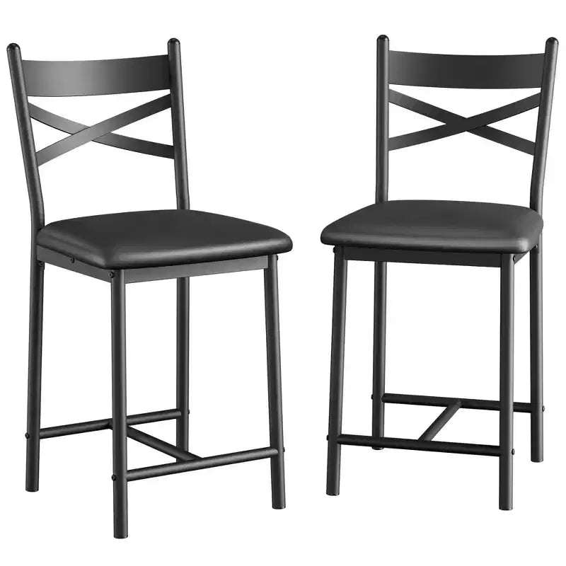 Set of 4 26 Counter Height Stools, Upholstered Chairs with Back Thick Cushion, Modern Barstools for Kitchen Island Dining Room