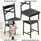 Lot de 4 tabourets de comptoir de 66 cm de haut, chaises rembourrées avec dossier et coussin épais, tabourets de bar modernes pour îlot de cuisine et salle à manger