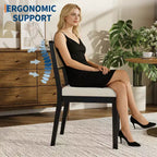 Chaises de salle à manger en rotin (lot de 2), chaises de cuisine de style campagne française avec pieds en bois, chaises d'appoint ergonomiques de style Mid-Century