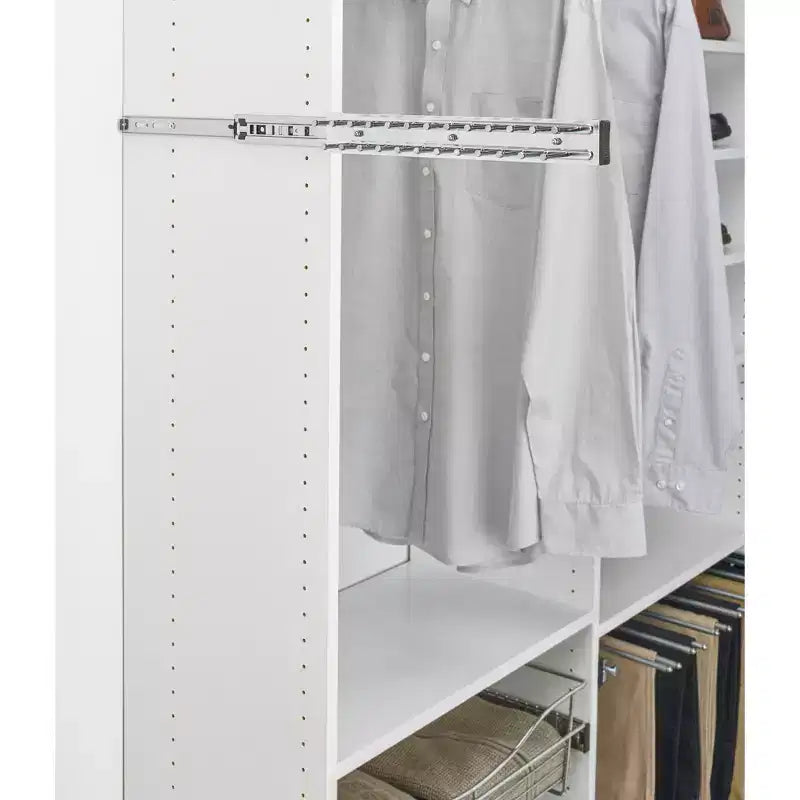 Rev-A-Shelf Coulissant 14 Pouces Monté Latéralement Support de Rangement Extensible pour Cravates et Ceintures, pour jusqu'à 25 Cravates, Chrome, TRC-14CR