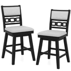 Costway 25 Swivel Counter Height Chairs Set of 2/4 with Upholstered Hollow Backrest