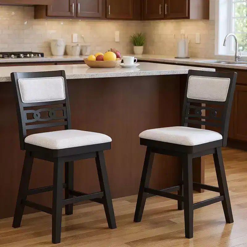 Costway Lot de 2/4 tabourets de bar pivotants de 63,5 cm avec dossier creux rembourré