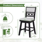 Costway Lot de 2/4 tabourets de bar pivotants de 63,5 cm avec dossier creux rembourré