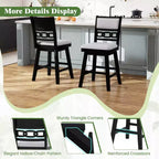 Costway Lot de 2/4 tabourets de bar pivotants de 63,5 cm avec dossier creux rembourré