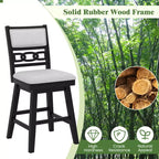 Costway Lot de 2/4 tabourets de bar pivotants de 63,5 cm avec dossier creux rembourré