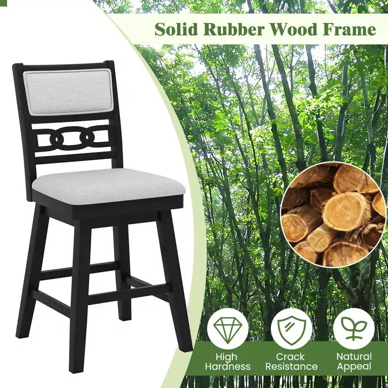 Costway Lot de 2/4 tabourets de bar pivotants de 63,5 cm avec dossier creux rembourré