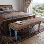 Banc rembourré HomeRoots 47 Rainbow Stripe Blue Leg