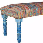 Banc rembourré HomeRoots 47 Rainbow Stripe Blue Leg