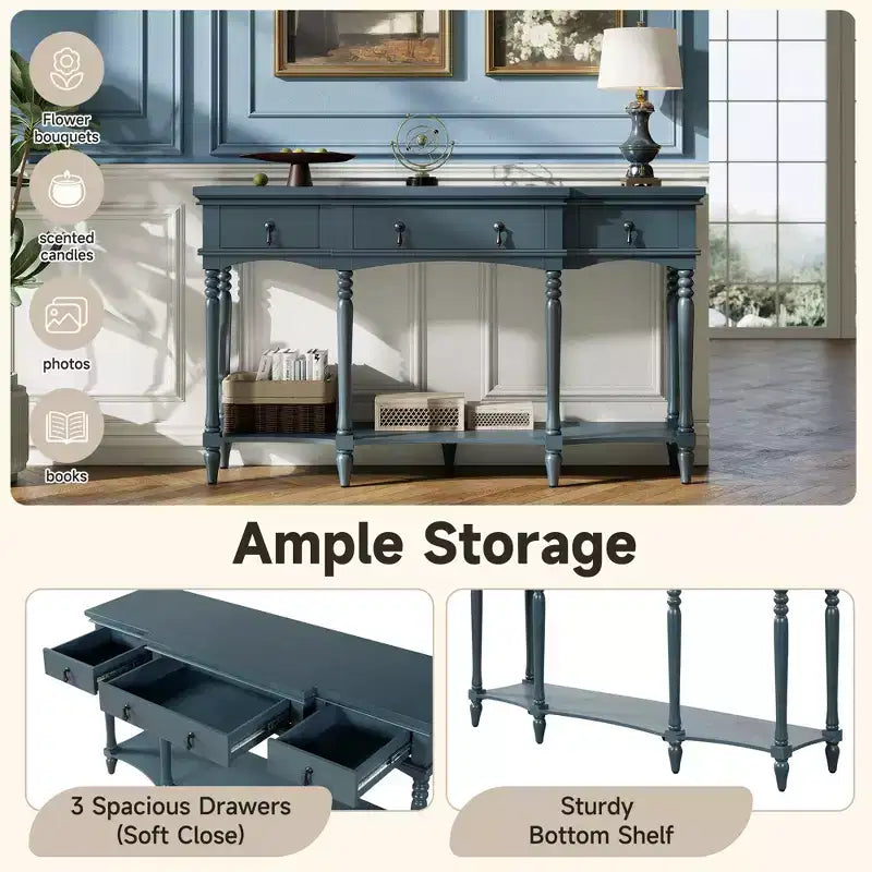 Christopher Knight Home Zippy – Console traditionnelle avec 3 tiroirs et 1 étagère inférieure