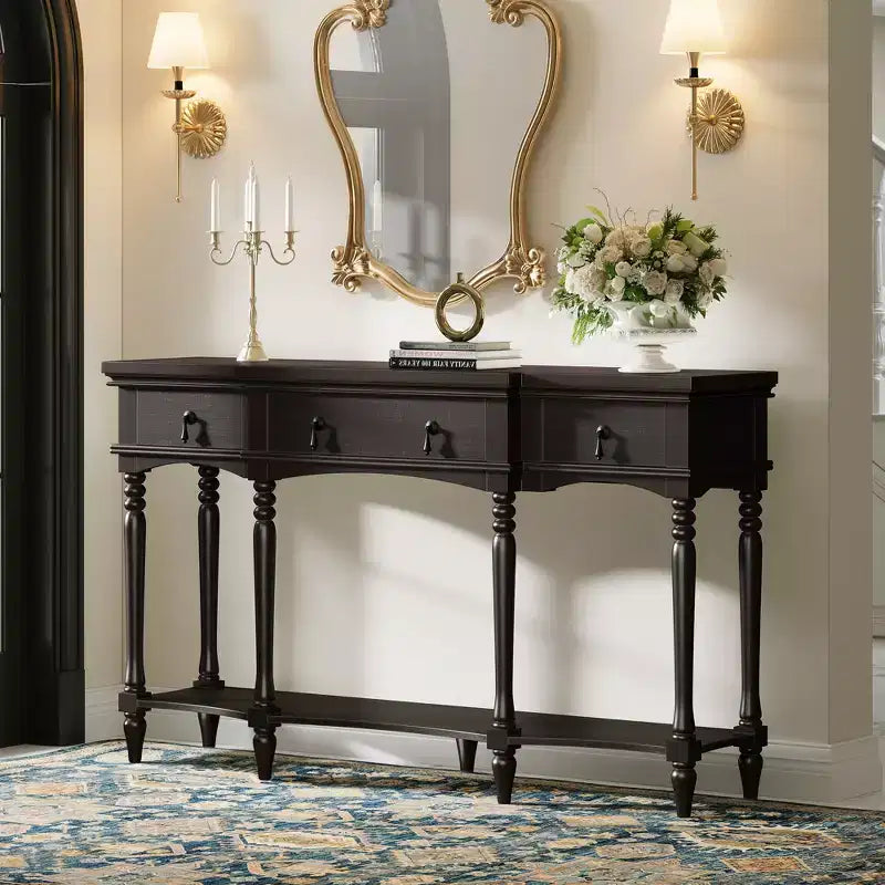 Christopher Knight Home Zippy – Console traditionnelle avec 3 tiroirs et 1 étagère inférieure