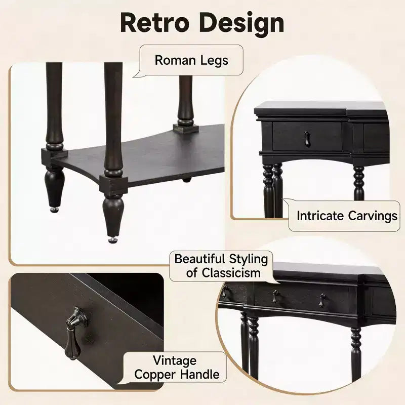 Christopher Knight Home Zippy – Console traditionnelle avec 3 tiroirs et 1 étagère inférieure