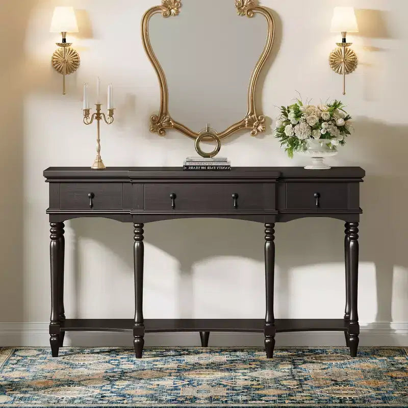 Christopher Knight Home Zippy Traditional Console Table with 3 Drawers and 1 Bottom Shelf