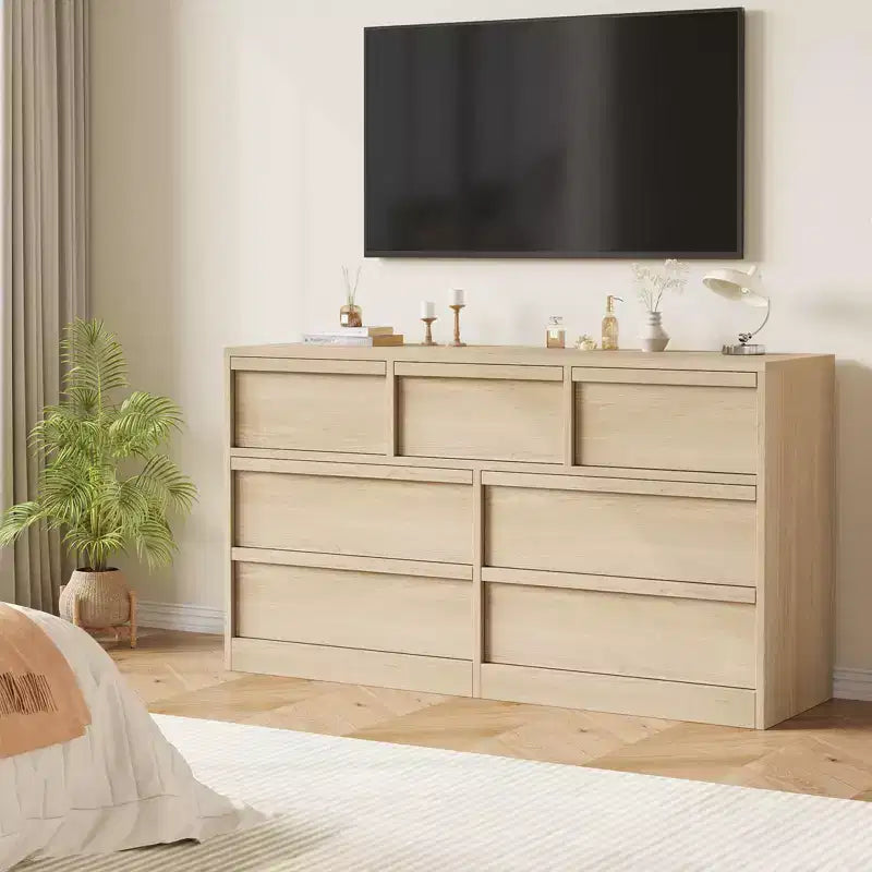 Commode à 3 tiroirs pour chambre à coucher, Armoire de rangement pour vêtements, Organiseur de commode pour placard, salon, couloir, entrée, Rangement vertical, Naturel