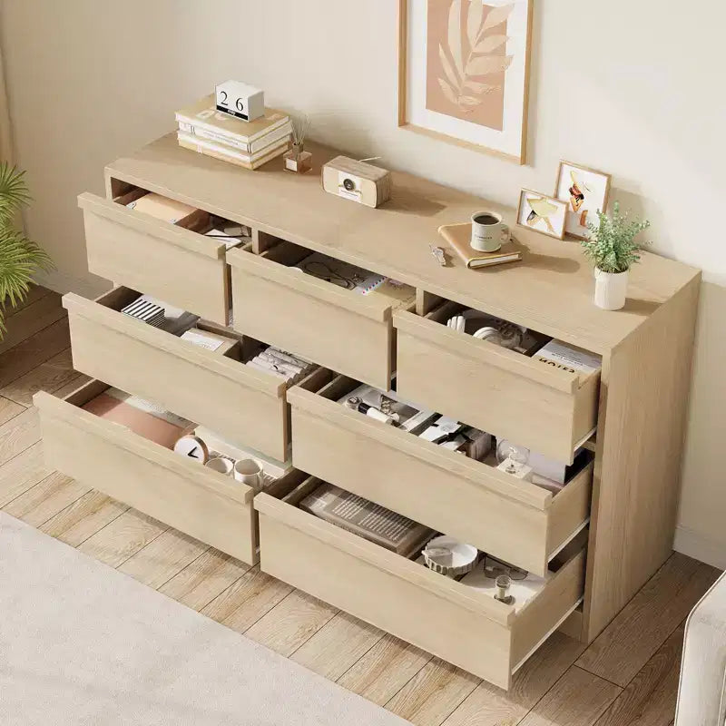 Commode à 3 tiroirs pour chambre à coucher, Armoire de rangement pour vêtements, Organiseur de commode pour placard, salon, couloir, entrée, Rangement vertical, Naturel