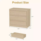 Commode à 3 tiroirs pour chambre à coucher, Armoire de rangement pour vêtements, Organiseur de commode pour placard, salon, couloir, entrée, Rangement vertical, Naturel
