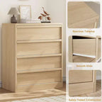 Commode à 3 tiroirs pour chambre à coucher, Armoire de rangement pour vêtements, Organiseur de commode pour placard, salon, couloir, entrée, Rangement vertical, Naturel