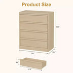 Commode à 3 tiroirs pour chambre à coucher, Armoire de rangement pour vêtements, Organiseur de commode pour placard, salon, couloir, entrée, Rangement vertical, Naturel