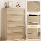 Commode à 3 tiroirs pour chambre à coucher, Armoire de rangement pour vêtements, Organiseur de commode pour placard, salon, couloir, entrée, Rangement vertical, Naturel