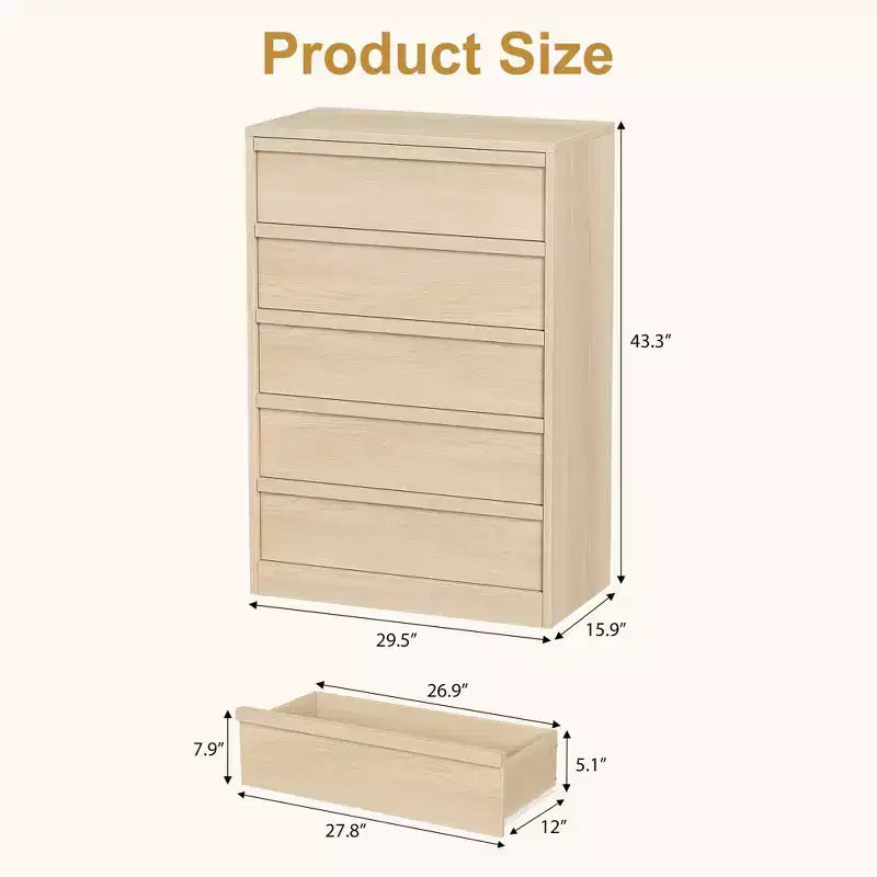 Commode à 3 tiroirs pour chambre à coucher, Armoire de rangement pour vêtements, Organiseur de commode pour placard, salon, couloir, entrée, Rangement vertical, Naturel