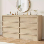 Commode à 3 tiroirs pour chambre à coucher, Armoire de rangement pour vêtements, Organiseur de commode pour placard, salon, couloir, entrée, Rangement vertical, Naturel