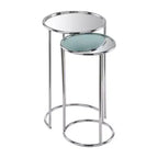 HomeRoots 22 Silver Aluminum Round Mirrored End Table