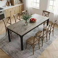 MAYEERTY 78.7 6-8 Person Rustic Dining Table, Waterproof Scratch Resistant Modern Kitchen & Office Table