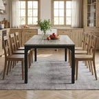 MAYEERTY 78.7 Table de salle à manger rustique 6-8 personnes, Table de cuisine et de bureau moderne résistante aux rayures et imperméable