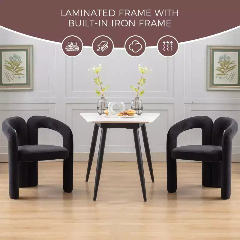 Lot de 2 fauteuils d'appoint, fauteuil club en velours pour cuisine, salon, chambre à coucher - ModernLuxe