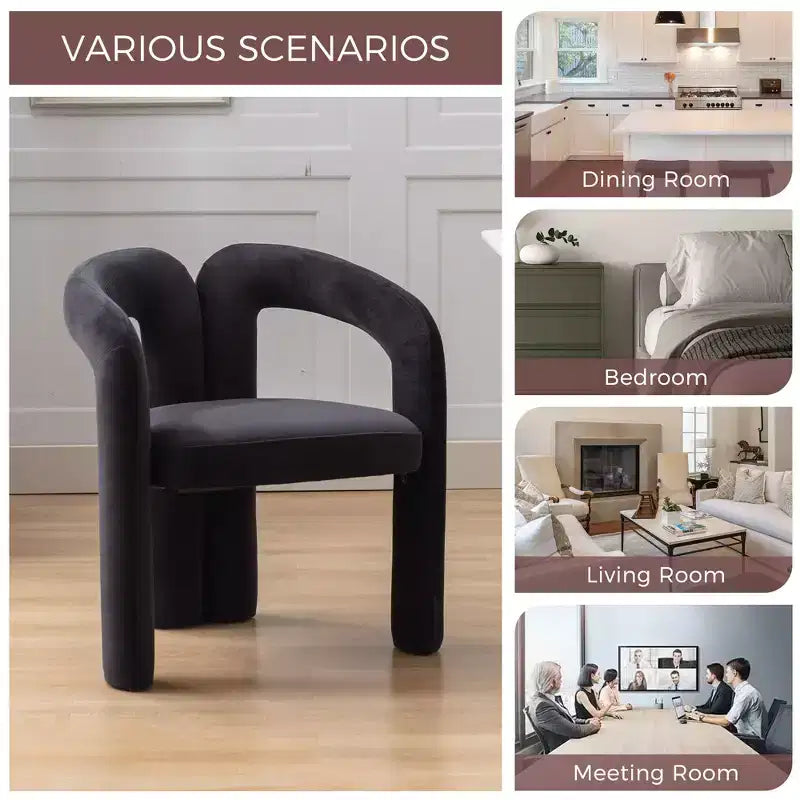 Lot de 2 fauteuils d'appoint, fauteuil club en velours pour cuisine, salon, chambre à coucher - ModernLuxe