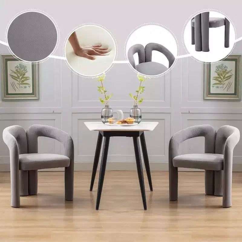 Lot de 2 fauteuils d'appoint, fauteuil club en velours pour cuisine, salon, chambre à coucher - ModernLuxe