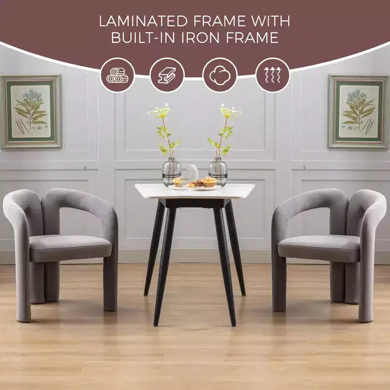Lot de 2 fauteuils d'appoint, fauteuil club en velours pour cuisine, salon, chambre à coucher - ModernLuxe