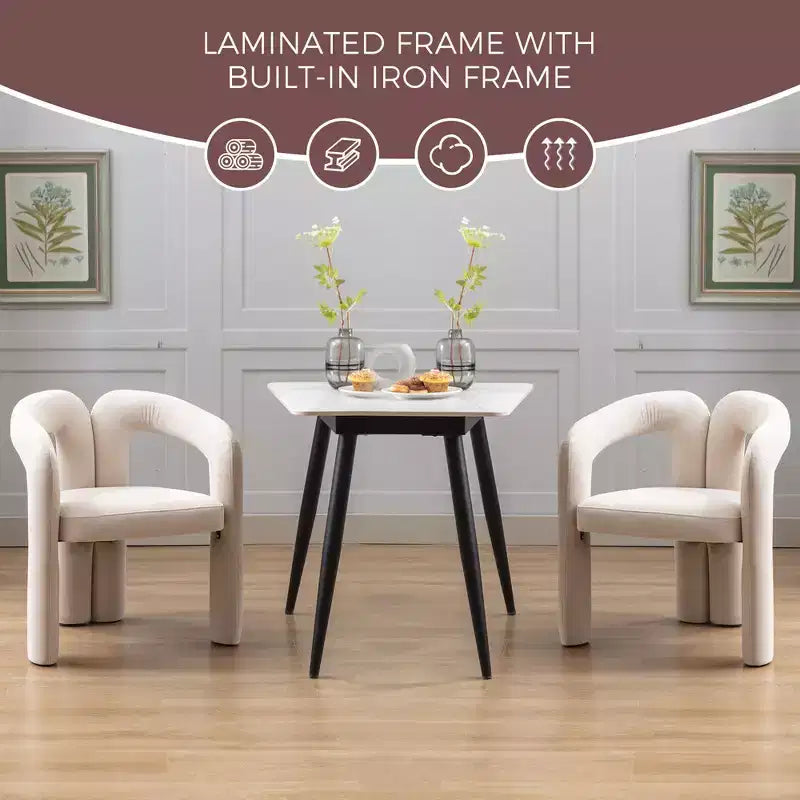 Lot de 2 fauteuils d'appoint, fauteuil club en velours pour cuisine, salon, chambre à coucher - ModernLuxe