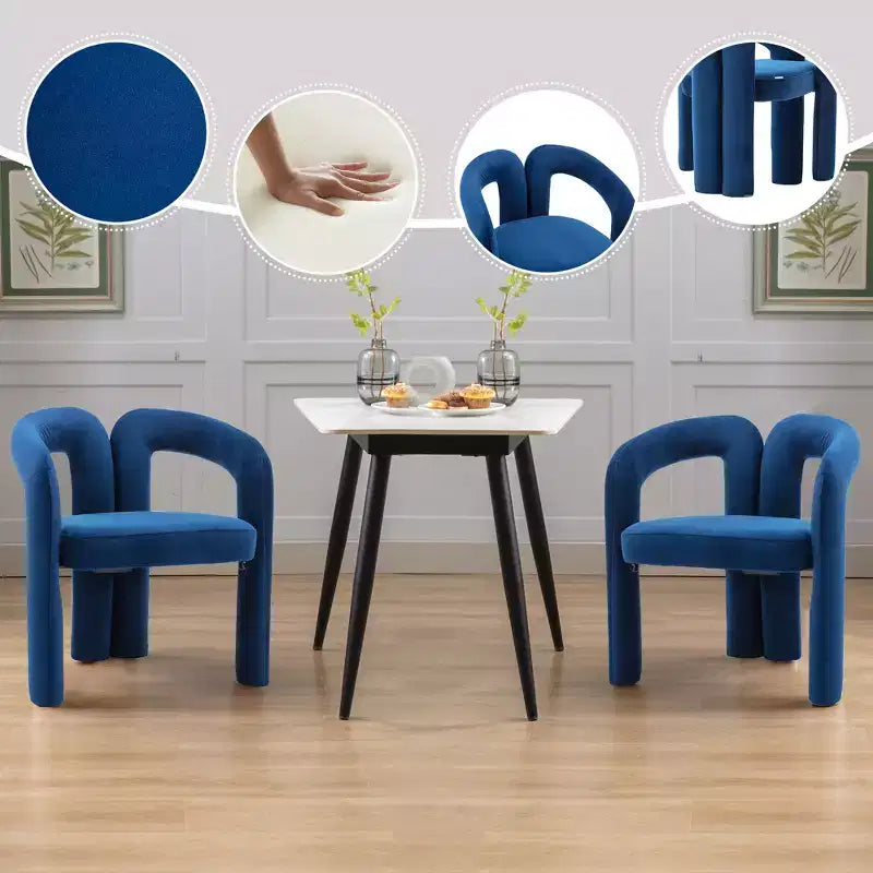 Lot de 2 fauteuils d'appoint, fauteuil club en velours pour cuisine, salon, chambre à coucher - ModernLuxe