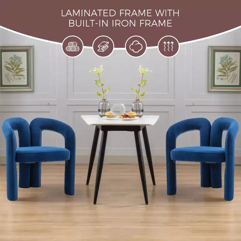 Lot de 2 fauteuils d'appoint, fauteuil club en velours pour cuisine, salon, chambre à coucher - ModernLuxe