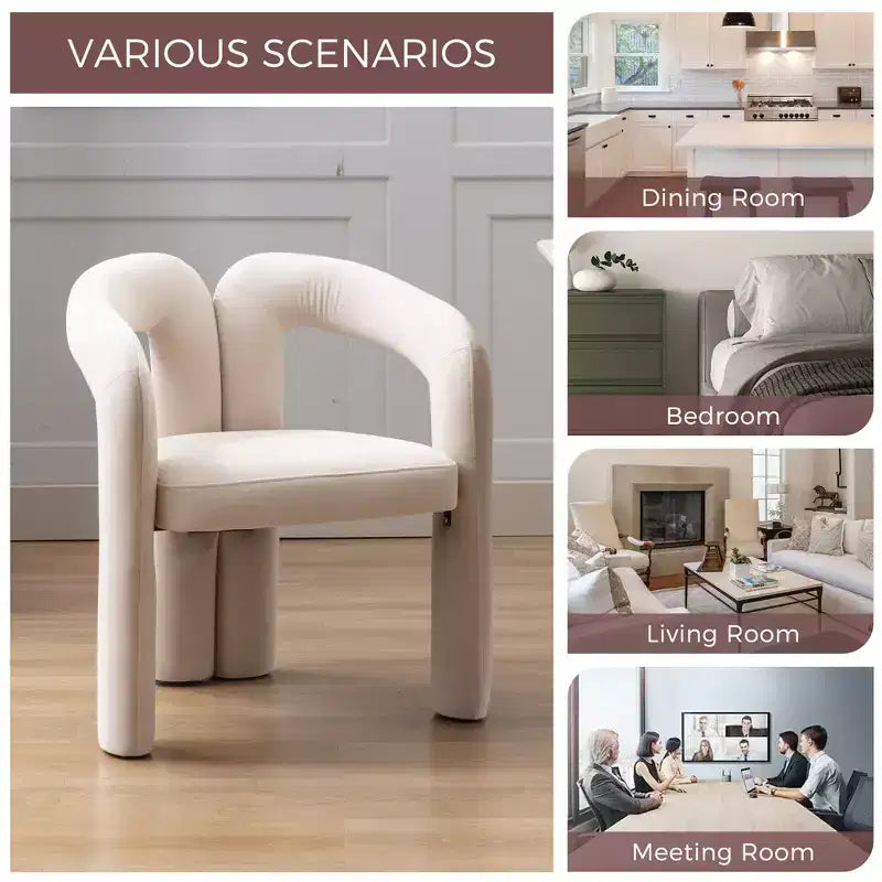 Lot de 2 fauteuils d'appoint, fauteuil club en velours pour cuisine, salon, chambre à coucher - ModernLuxe