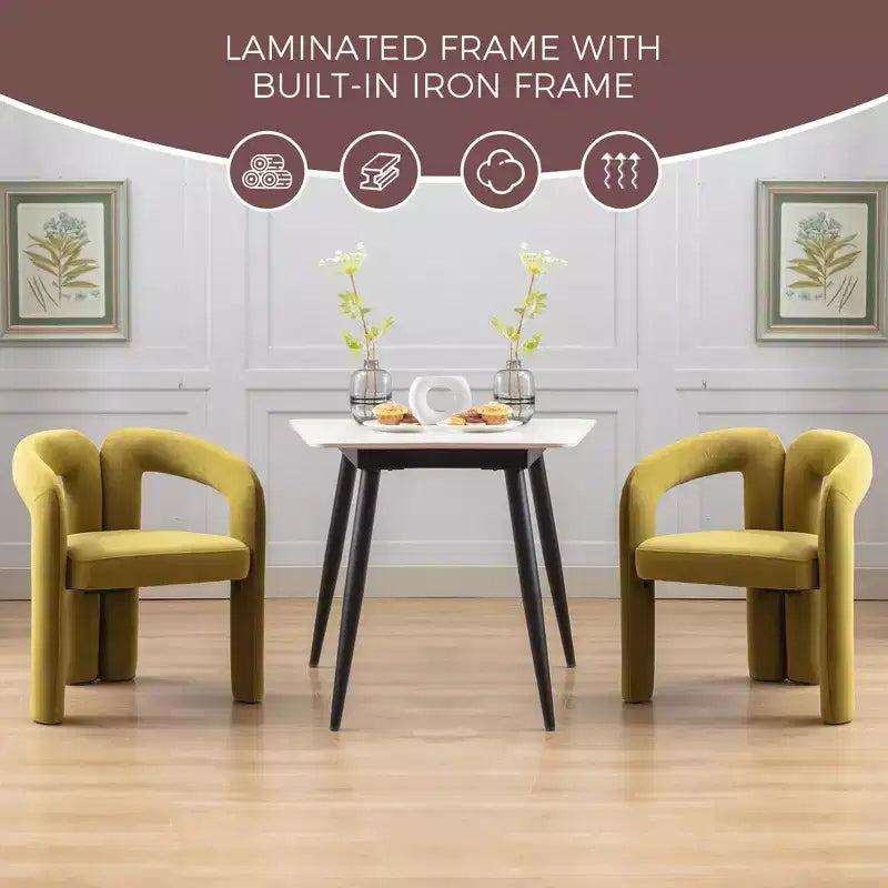 Lot de 2 fauteuils d'appoint, fauteuil club en velours pour cuisine, salon, chambre à coucher - ModernLuxe