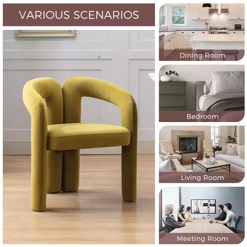 Lot de 2 fauteuils d'appoint, fauteuil club en velours pour cuisine, salon, chambre à coucher - ModernLuxe