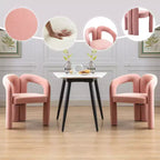 Lot de 2 fauteuils d'appoint, fauteuil club en velours pour cuisine, salon, chambre à coucher - ModernLuxe